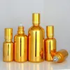 5/10/15/20/30ml Gold Silver Glass Essential Oil Bottles Vial Cosmetic Serum Packaging Lotion Roll Ball Bottle F2986