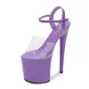 20cm Heel Height Sexy PU Round Toe Stiletto Heel sandals US size 4.5-10.5 No.1986-3