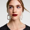 Hot nouveau créateur de mode populaire exagéré strass cristal boîte carrée géométrie pendentif boucles d'oreilles pour femmes filles