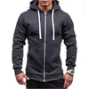 Plus la taille hommes Hoodies survêtement 2018 automne hiver poche à cordon sweat à capuche à manches longues Zip mince manteau mâle veste