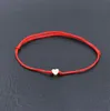 50 pcs/lot cuivre amour coeur forme bracelets à breloques corde chanceux rouge Bracelet pour femme rouge chaîne réglable à la main Bracelet bricolage