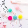 Donne Ragazza Colore caramella Pom Pom Palla Graffette Note Decorazione Segnalibro fai da te Clip per raccoglitore in metallo Note Lettera Clip per archiviazione Pins249z