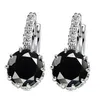Luxury Austrian crystal Rhinestone Dangle Earrings 8color Cubic zirconia CZ Drop Hoop Silver Ear hook For women Fashion Jewelry Gift