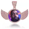 Personnalisé po rond pendentif colliers pour hommes femmes hip hop luxe designer bling diamant photo pendentifs ami bijoux de famille lo5528456