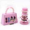 [DDisplay]Forever Lover Pink Ring Jewelry Display Special Ice Velvet Earring Studs Organizer Stand Handbag Shape Grey Jewelry Holder