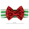 fasce natalizie per bambina glitter verde rosso scintilla neonati accessori per capelli Babbo Natale fascia natalizia per bambini fascia per capelli per bambini