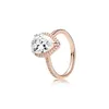 18K Rose gold Tear drop CZ Diamond RING with Original Box for Pandora 925 Silver Wedding Rings Set Engagement Jewelry for Women