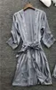 Fdfklak Sexig Silk Robe Kvinnor Vår Sommar Spets Klänningar Kvinna Badrock Casual Sleepwear Nightdress Bridesmaid Robes