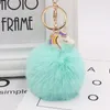 40 stilar 9cm Fluffy Metal Alloy Unicorn Pom Keychain Hängsmycke Gullig Pompom Konstgjord Kaninpäls Boll Key Chain Bag Bil Key Ring Hang Bag YD0