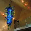 Moderne Grand LED Lampes Suspendues En Cristal Luminaire Lustres Éclairage Pour Escalier Vitrine Chambre Hôtel Hall Bleu Spirale Murano Style Verre