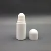 Botellas enrollables vacías blancas de 50 ml para desodorantes Envases recargables Botellas con rodillos de plástico de gran tamaño para viajes o perfumes de aceites esenciales