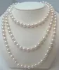Collane con perline a filo singolo 9-10mm Collana di perle bianche rotonde del Mare del Sud 39 pollici Chiusura in oro 14k