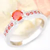 Wholesale Luckyshine Women Vintage 925 Silver Ring Elegant Natural Red Cubic Zirconia Engagement Rings Free shipping