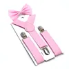 Barn suspenders bow tie set boys tjejer hänger elastiska y-suspenders med båg slips mode bälte barn baby retro rem clip y-back m558