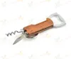 Ouvreurs en bois en bois ouvre-bouteille Keychain Couteau Pulltap Double à charnière Couchette de bouchon en acier inoxydable ouvre-bagues Openders Bar9861463