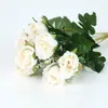 10 Pcs/lot fleur artificielle 5 fourchette curling bord Rose fleurs en soie décoration de mariage décor à la maison Bouquet faux plantes usine directe