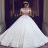 새로운 빈티지 레이스 웨딩 드레스 2019 섹시한 어깨 짧은 소매 Applique Sweep Train Sexy Bridal Gowns 맞춤 제작