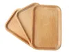 30pcs/lot Solid Beech Wood Rectangular Dinner Plate Western Food Rectangular Round Corners Snack Dessert Serving Tray