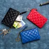 Nouveau sac de monnaie de concepteur classique de luxe de mode dépouillé ultra mince fermeture à glissière en cuir véritable porte-cartes portefeuille pour femmes filles avec porte-clés