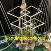 Novo estilo mental cilindro alto castiçal de ferro branco pilar candelabro peças centrais do casamento decor1000