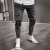 2021 Jeans da uomo arrivi primaverili strappati per uomo skinny Pantaloni slim neri da motociclista hip hop firmati Distressed