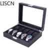 High Carbon Fiber 5 6 10 12 Grid Watch Boxes Display Storage Bracelet Slots Case holder Container12332509