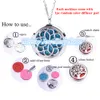 Open Magnet Buckle Life Tree Stainless Steel Necklace Aroma Perfume Magnetic Pendant Essential Oil Diffuser Locket Necklace