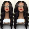 Perruques avant de lacet brésiliennes ondulées longues et moelleuses pour les femmes noires perruques de cheveux complets avec Air Bangs perruque féminine 180% d'aspect naturel