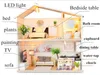 Dernières 1:24 Dollhouse miniature salle de bains en bois bricolage maison de poupée enfants jouets chambre avec accessoires de cuisine jouets pour enfants MX200414