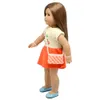 18インチアメリカンガールドールズ服オレンジ色のセータードレスパールブレスレットと児童パーティーギフトのためのバッグToysdoll Clothes Access7980322