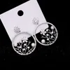 Fashion- Earrings For Girls Top Quality Circle Flower Earring Jewelry Luxury Cubic Zirconia Ear Studs Wholesale