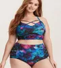 2024 Designer Plus Big Lotus Shoulder Swimwear Women's Large Fat Woman Solid One Shoulder One Piece Swim Wear Bikini Set Triangle Sexy