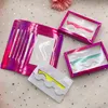 25 milímetros Mink Holographic Cílios rosa 3 pares Cílios Caixa com Pinças Fit Natural longos e grossos 3D 5D Mink Lashes