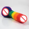 Rainbow Silicone Plug Big Dildo Simulation Réaliste Énorme Penis Vagin Massage Avec Une Ventouse Puissante Adulte Sex Toy Pour Les Femmes