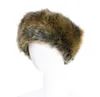 10 colors Womens Faux Fur Headband Luxury Adjustable Winter warm Black White Nature Girls Fur Earwarmer Earmuff Hats For Women227L