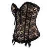 Frill Lacy Corset Top Women's Sexy Plus Size S-6XL Burlesque Jacquard Lace Overlay Lace-up Overbust Club Dance Party Corset B288L