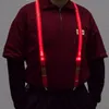 LED Luminous Szelki 2.5 * 100 cm Clip-On Dorosły Elastyczne 4 Klip Regulowane Kruszki 5 Solid Colors Dla Mężczyzn Boże Narodzenie Prezent