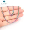 5pcs lot Rainbow Colol Square Snake 1 4mm Stainless Steel Chains Necklace 18'' 20 Link Chain Jewelry Making211P