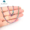 5pcs / lot Rainbow Colol Square Snake 1 4mm Chaînes En Acier Inoxydable Collier 18 '' 20 Lien Chaîne Bijoux Making280U