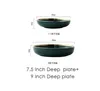 100% New Green Ceramic placa de ouro embutimento Placa Steak Food Louça bacia Ins jantar prato High End Porcelain Dinnerware Set