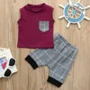 Children039s Kledingset Baby Peuter Baby Jongens Meisjeskleding Geruite tops T-shirt Vest Shorts Outfits Kledingset Costume9032574