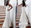 Meerjungfrau Hochzeitskleid 2020 Vestidos de Novia Spaghetti-Trägern Weiches Satin Sexy Brautkleid Elegante rückenfreie Brautkleider197f