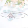 Fashion Rose Gold Silver color Big Crystal Zircon Chain Link Bracelets Bangles For Women Crystal Jewelry Gift Bracelet90634867759641