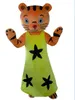 2019 Factory Outlets heißer weiblicher Stern-Tiger-Abendkleid-Karikatur-erwachsenes Tier-Maskottchen-Kostüm kostenloser Versand