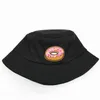 Cloches Donut Embroidery Cotton Bucket Hat Fisherman Autdoor Travel Sun Cap Hats for Kid Men Women 1461