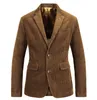 Men's Suits & Blazers Mens Suit Retro Fashion Casual Corduroy Slim Fit Solid Color Male Personality Jacket Large Size MEN CLOTHING