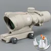 Охотничий прицел ACOG 4X32 реальная Волоконная оптика красная точка с подсветкой Шеврон стекла травления сетки тактический оптический прицел