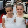 2019 Flower Girls Abiti per matrimoni con fiori fatti a mano Scoop Ruffles Pizzo Tulle Abiti senza schienale Abiti da festa di compleanno principessa