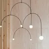 Moderne zwarte metalen u lijn hanglampen woonkamer kunst led opknoping lampen keuken armaturen luminiare verlichting hanglampen