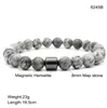 Natural Stone Bracelet Magnetic Therapy Bracelet Lava Stone Turquoise Tiger Eye Hematite Beads Bracelet For Women Men Bangle